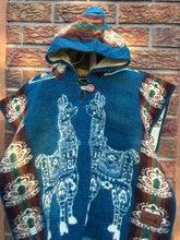 Load image into Gallery viewer, Turquoise Kid  Alpaca Poncho
