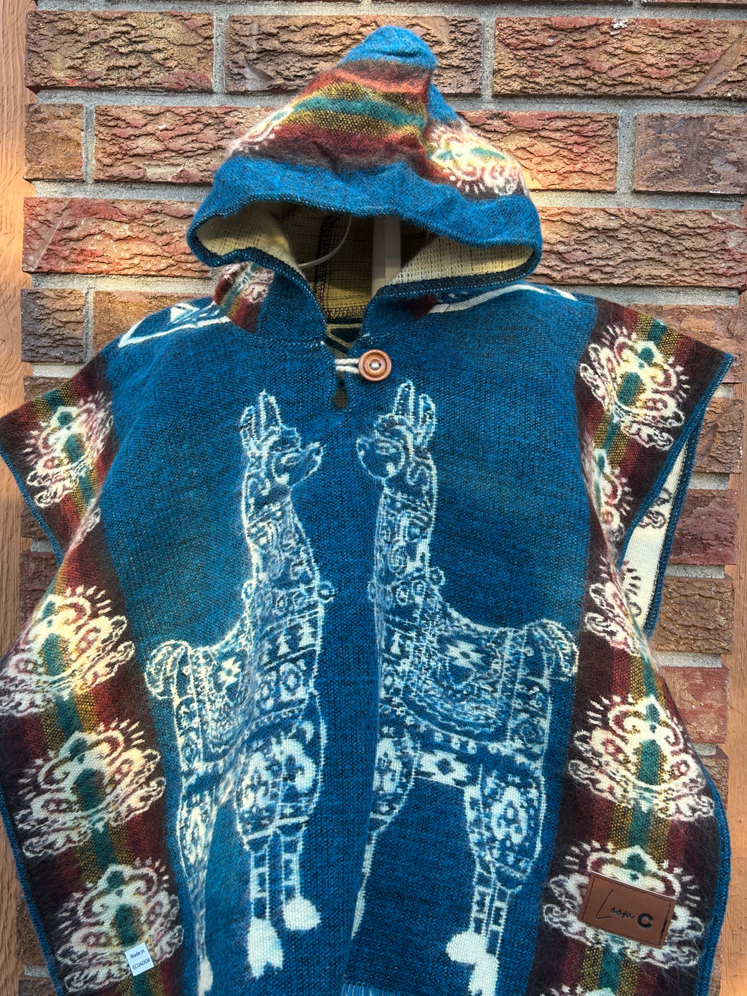 Turquoise Kid  Alpaca Poncho