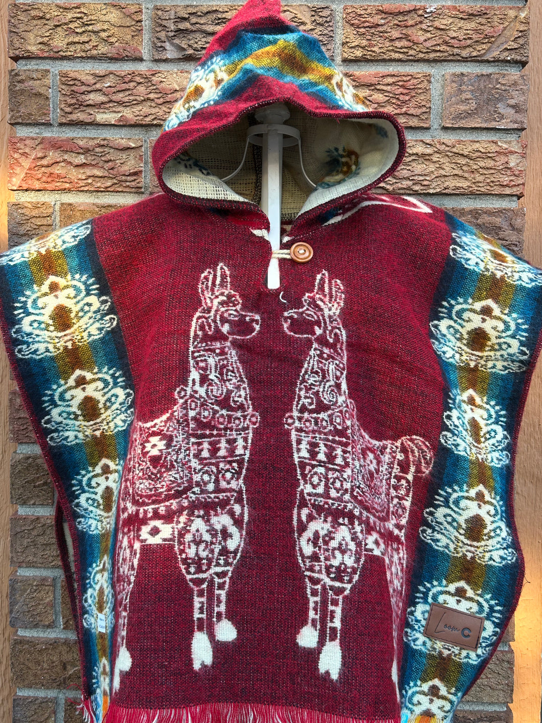 Red Kid Alpaca  Poncho